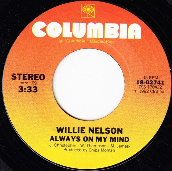 1982 Willie Nelson Always on My Mind LP BL 37951 Columbia 