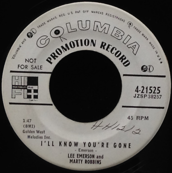 lataa albumi Lee Emerson And Marty Robbins - Ill Know Youre Gone