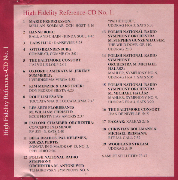 ladda ner album Various - High Fidelity Reference CD No 1