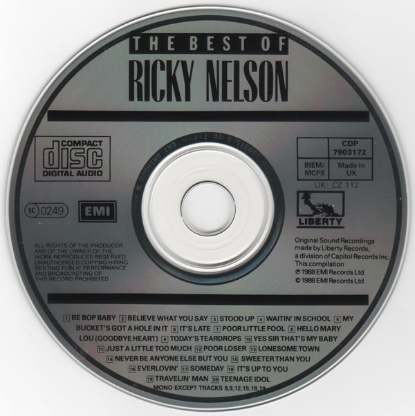 descargar álbum Rick Nelson - The Best Of Ricky Nelson