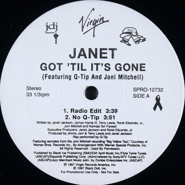 Prædike bibliotek evne Janet Featuring Q-Tip And Joni Mitchell – Got 'Til It's Gone (1997, Vinyl)  - Discogs