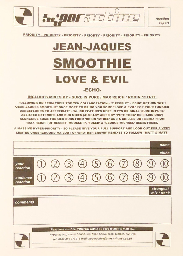 Album herunterladen Jean Jacques Smoothie - A Promotional Guide To Love Evil