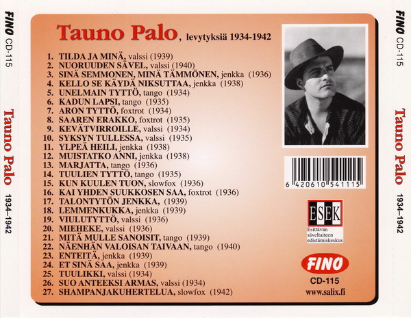 Album herunterladen Tauno Palo - 100 vuotta Levytyksiä 1934 1942