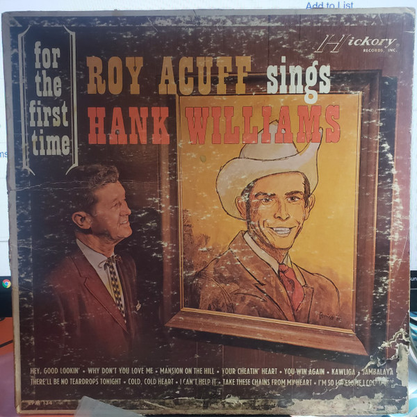 Roy Acuff – Roy Acuff Sings Hank Williams (1966, Vinyl) - Discogs