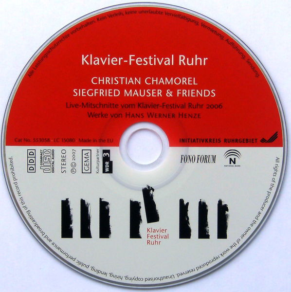 last ned album Hans Werner Henze, Christian Chamorel, Sigfried Mauser & Friends - Edition Klavier Festival Ruhr