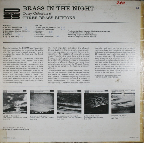 lataa albumi Tony Osborne's Three Brass Buttons - Brass In The Night
