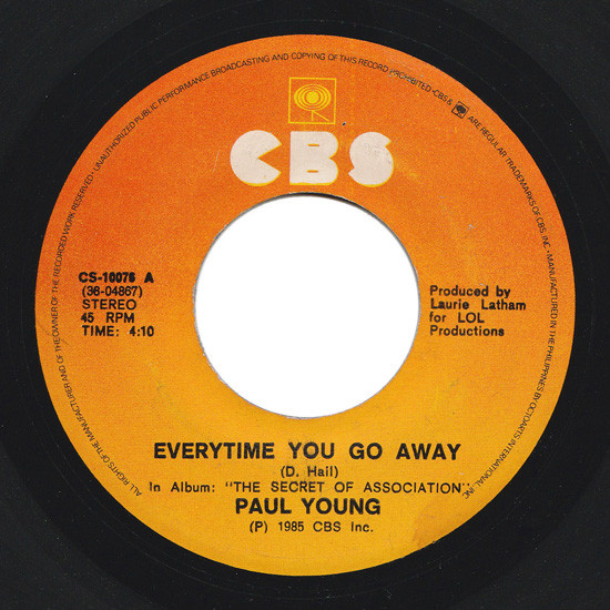 Paul Young – Everytime You Go Away (1985, Vinyl) - Discogs