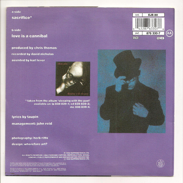 Elton John – Sacrifice (1990, Vinyl) - Discogs