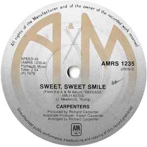Carpenters - Sweet, Sweet Smile album cover