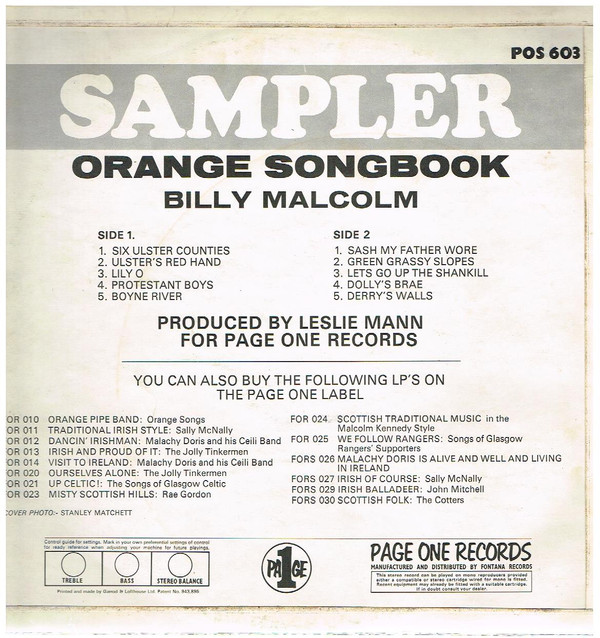 Album herunterladen Billy Malcolm - Orange Songbook