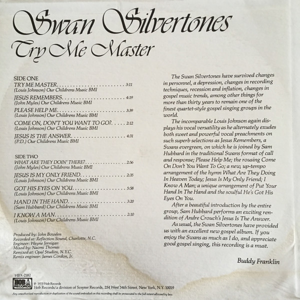 baixar álbum Swan Silvertones - Try Me Master