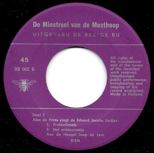 ladda ner album Eduard Jacobs Alex de Haas - De Minstreel Van De Mesthoop
