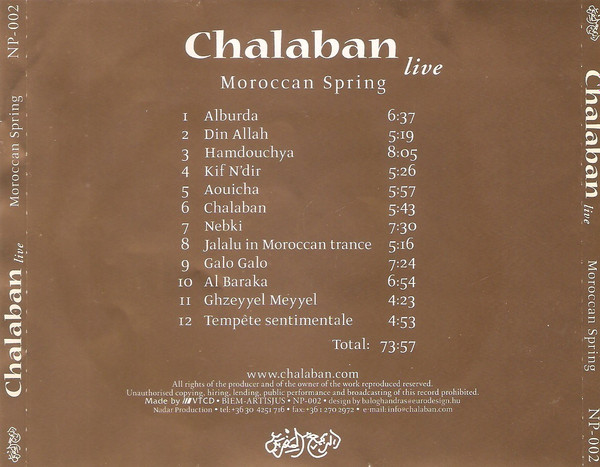 Album herunterladen Chalaban - Live Moroccan Spring