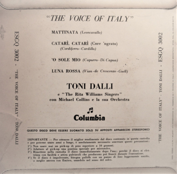 baixar álbum Toni Dalli, The Rita Williams Singers, Michael Collins E La Sua Orchestra - The Voice Of Italy
