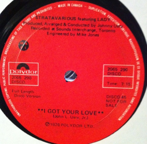 Stratavarious Featuring Lady – I Got Your Love (1976, Vinyl) - Discogs