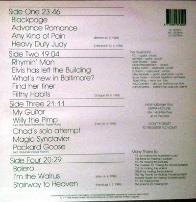 last ned album Frank Zappa - Scherade Pt 1