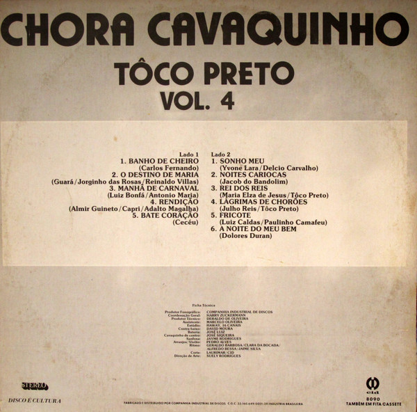 baixar álbum Tôco Preto - Chora Cavaquinho Tôco Preto Vol 4