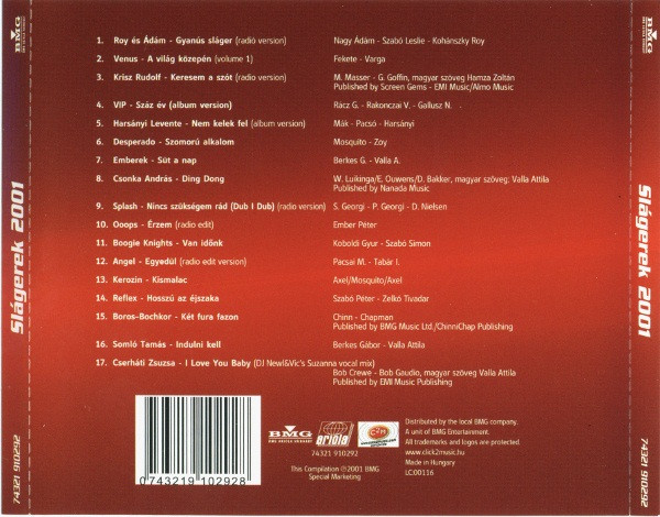 lataa albumi Various - Slágerek 2001