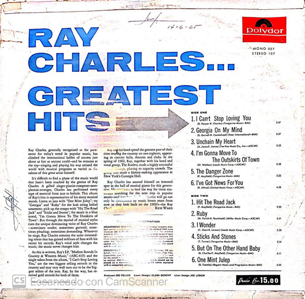 télécharger l'album Ray Charles - Greatest Hits