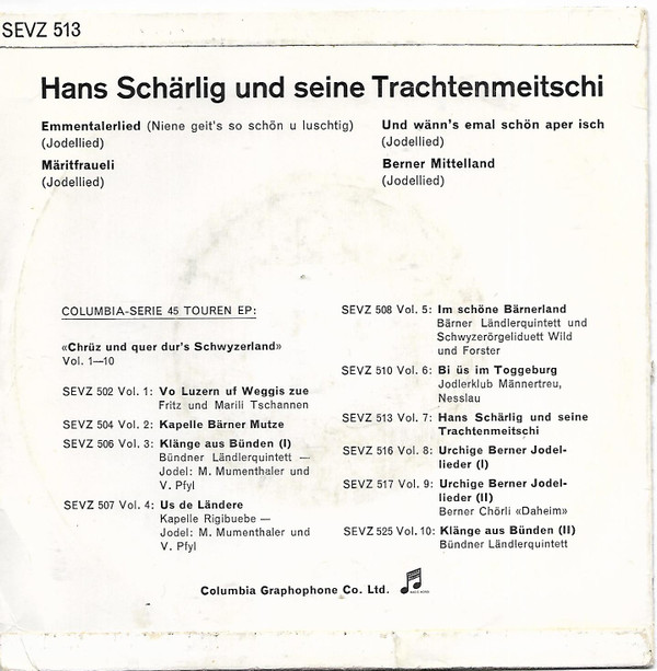 Album herunterladen Hans Schärlig Und Seine Trachtenmeitschi - Emmental