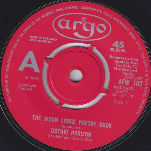 Gothic Horizon – The Jason Lodge Poetry Book (1970, Vinyl) - Discogs