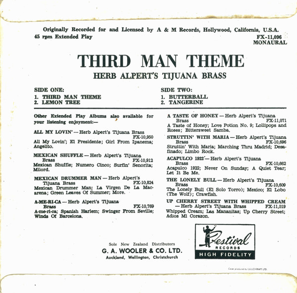 télécharger l'album Herb Alpert's Tijuana Brass - Third Man Theme