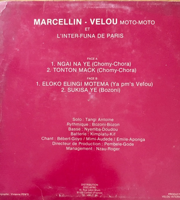 télécharger l'album MarcellinVelou Et L'Orchestre Interfuna De Paris - Moto Moto
