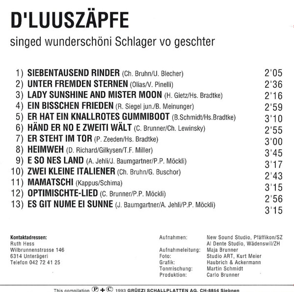 lataa albumi D'Luuszäpfe - DLuuszäpfe Singed Wunderschöni Schlager Vo Geschter