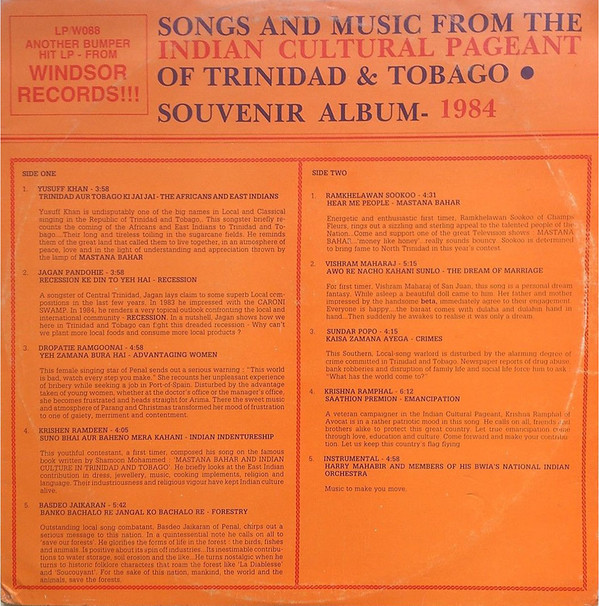 descargar álbum Various - Indian Cultural Pageant Of Trinidad Tobago Souvenir Album 1984