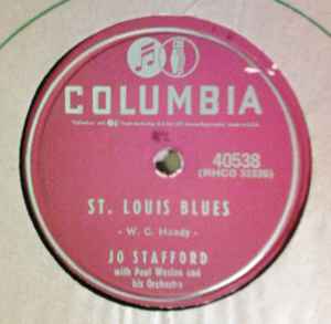 Jo Stafford St. Louis Blues Ain tcha Cha Comin Out T Tonight