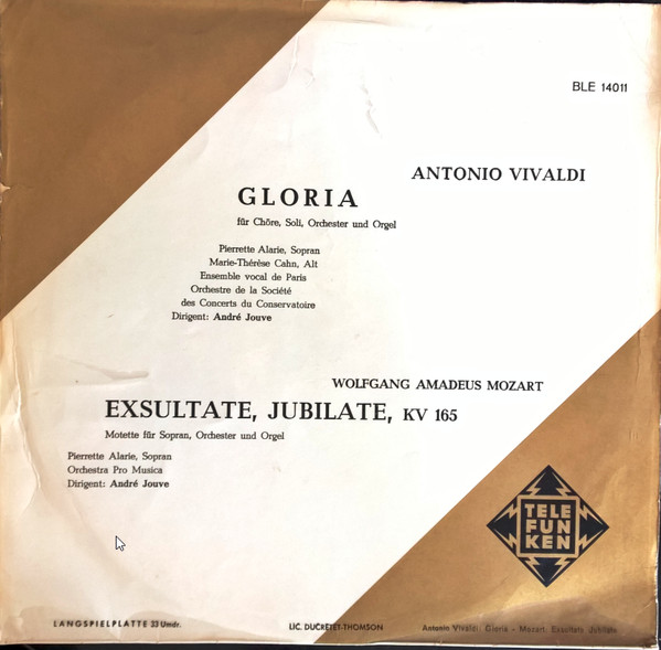 Album herunterladen Antonio Vivaldi, Wolfgang Amadeus Mozart - Gloria Exsultate Jubilate KV 165