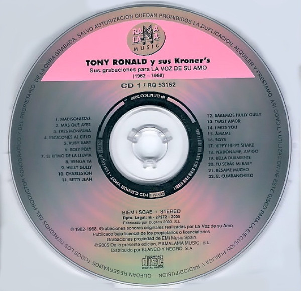 Album herunterladen Tony Ronald - Vol1 Sus Grabaciones En La Voz De Su Amo 1962 1968