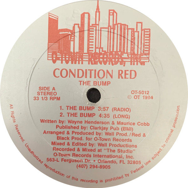 Condition Red - The Bump | O-Town Records (OT-5012) - main