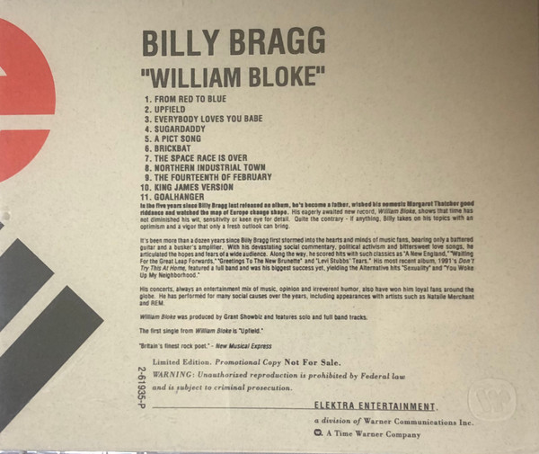 Billy Bragg – William Bloke (1996, Vinyl) - Discogs