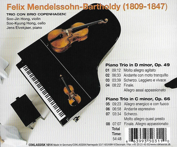 ladda ner album Trio con Brio Copenhagen, Mendelssohn - Mendelssohn Piano Trios Op 49 Op 66