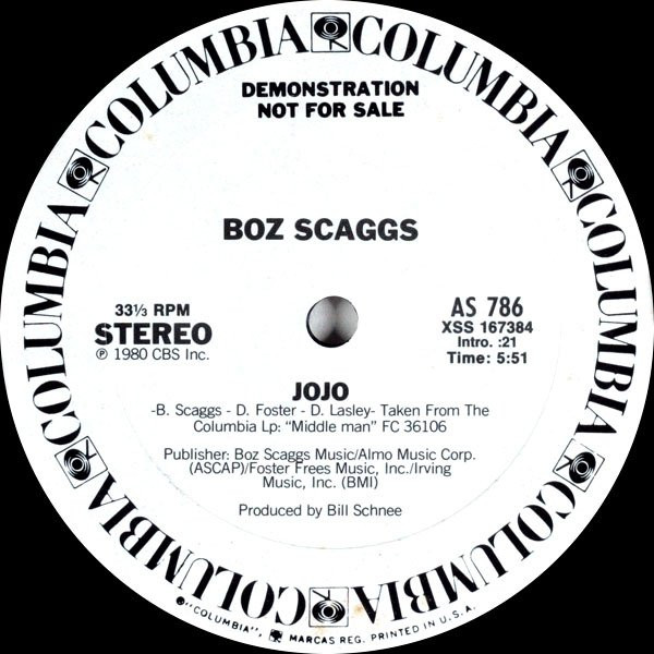 Boz Scaggs – Jojo (1980, Vinyl) - Discogs