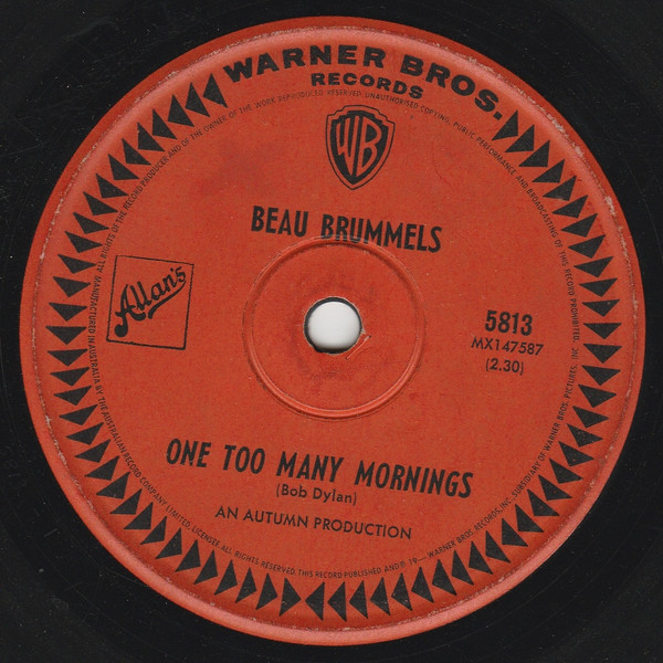 Beau Brummels – One Too Many Mornings / She Reigns (1966, Vinyl