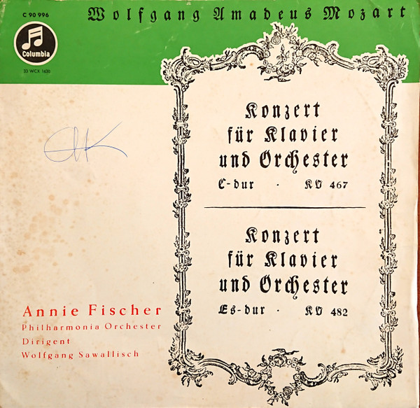 ladda ner album Mozart Annie Fischer, Philharmonia Orchester, Wolfgang Sawallisch - Konzerte für Klavier und Orchester C dur KV 467 Es dur KV 482