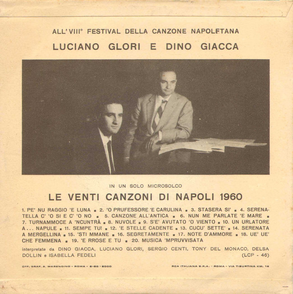 ladda ner album Luciano Glori Con Luigi Vinci E Il Suo Complesso - Sempre Tu Un Urlatore A Napule