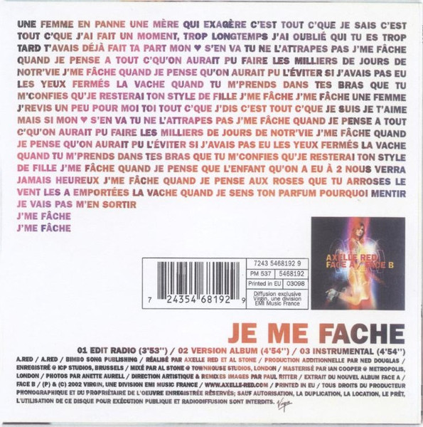 lataa albumi Axelle Red - Je Me Fache