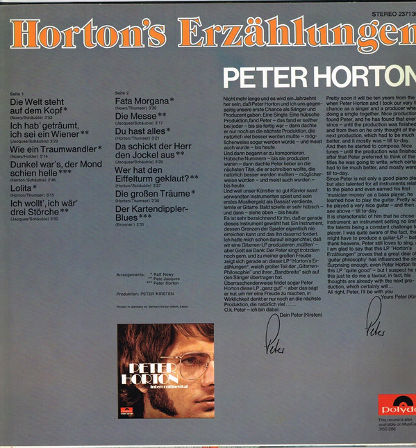 télécharger l'album Peter Horton - Hortons Erzählungen