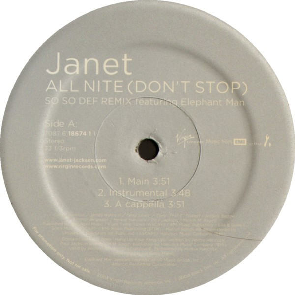 baixar álbum Janet Featuring Elephant Man - All Nite Dont Stop So So Def Remix RB Junkie