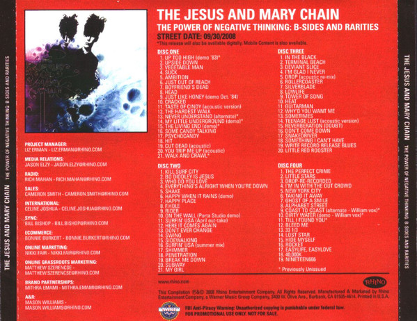 The Jesus And Mary Chain – The Power Of Negative Thinking: B-Sides 