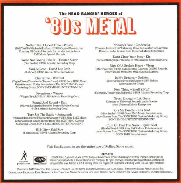 baixar álbum Various - Rolling Stone The Head Bangin Heroes Of 80s Metal
