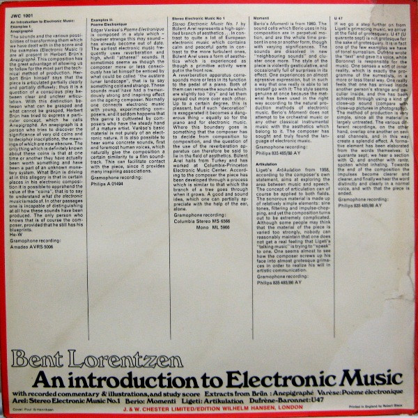 télécharger l'album Bent Lorentzen - An Introduction To Electronic Music