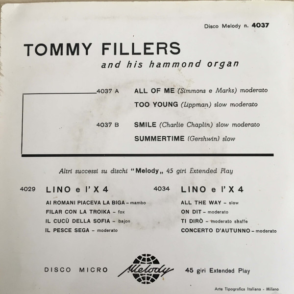 ladda ner album Tommy Fillers And His Hammond Organ - Organo Hammond