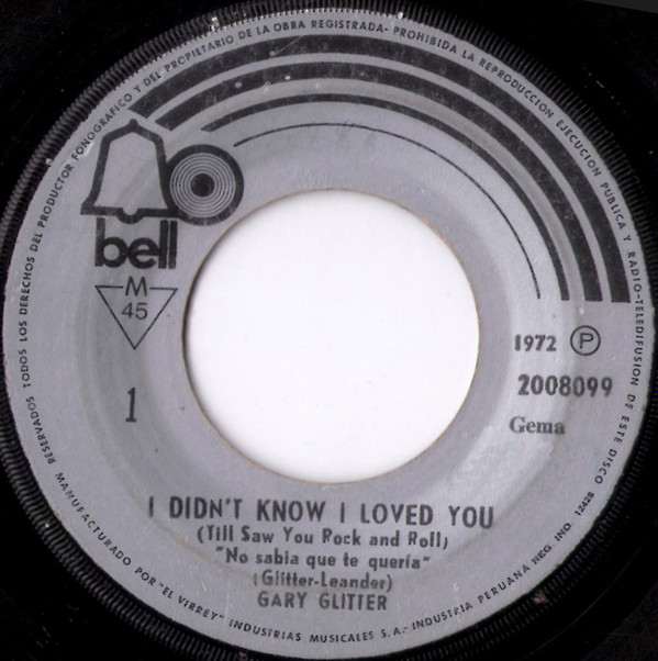 descargar álbum Gary Glitter - I Didnt Know I Loved You Till I Saw You Rock And Roll No Sabía Que Te Queria