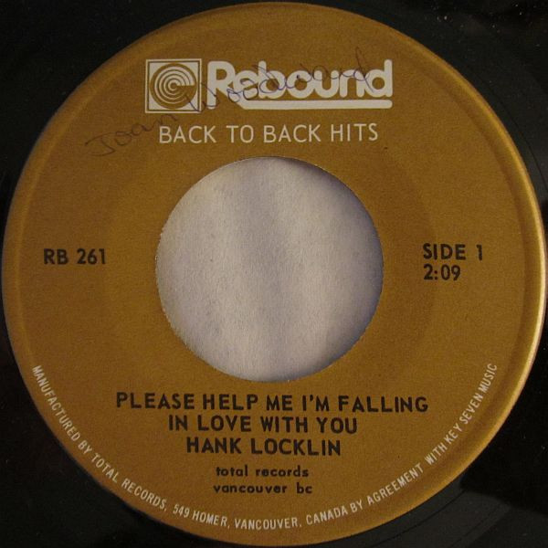 Hank Locklin – Please Help Me I'm Falling In Love With You (Vinyl