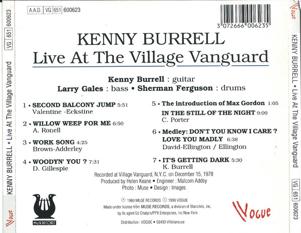 lataa albumi Kenny Burrell - Live At The Village Vanguard