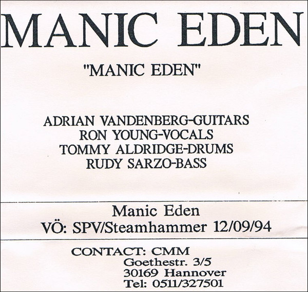 マニックエデン MANIC EDEN ヴァンデンバーグ バンドスコア 楽譜 